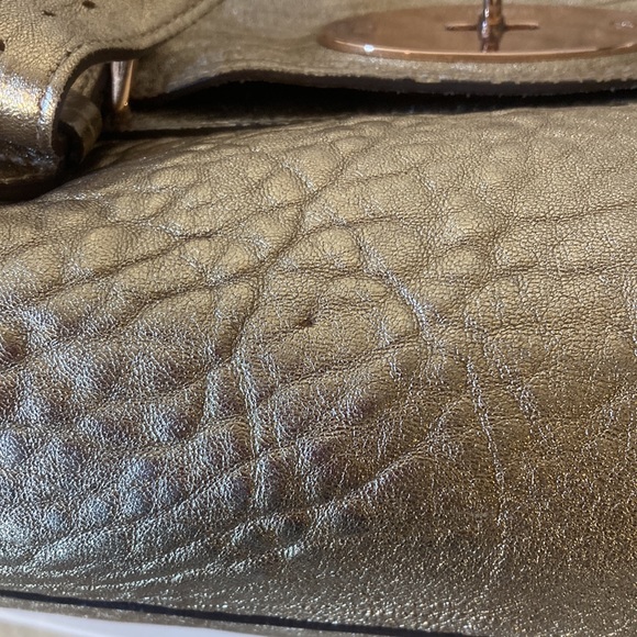 Mulberry Metallic Rose Gold Leather Alexa Satchel Crossbody Bag - Picture 8 of 16